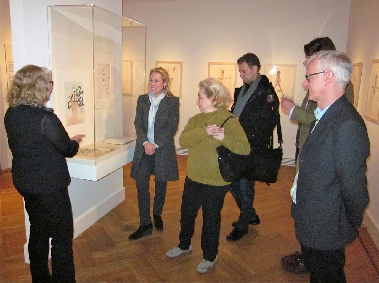 Barbara Nessim and Doug Dodds leading the V&AAF tour of Barbara Nessim at the Bard Graduate Center