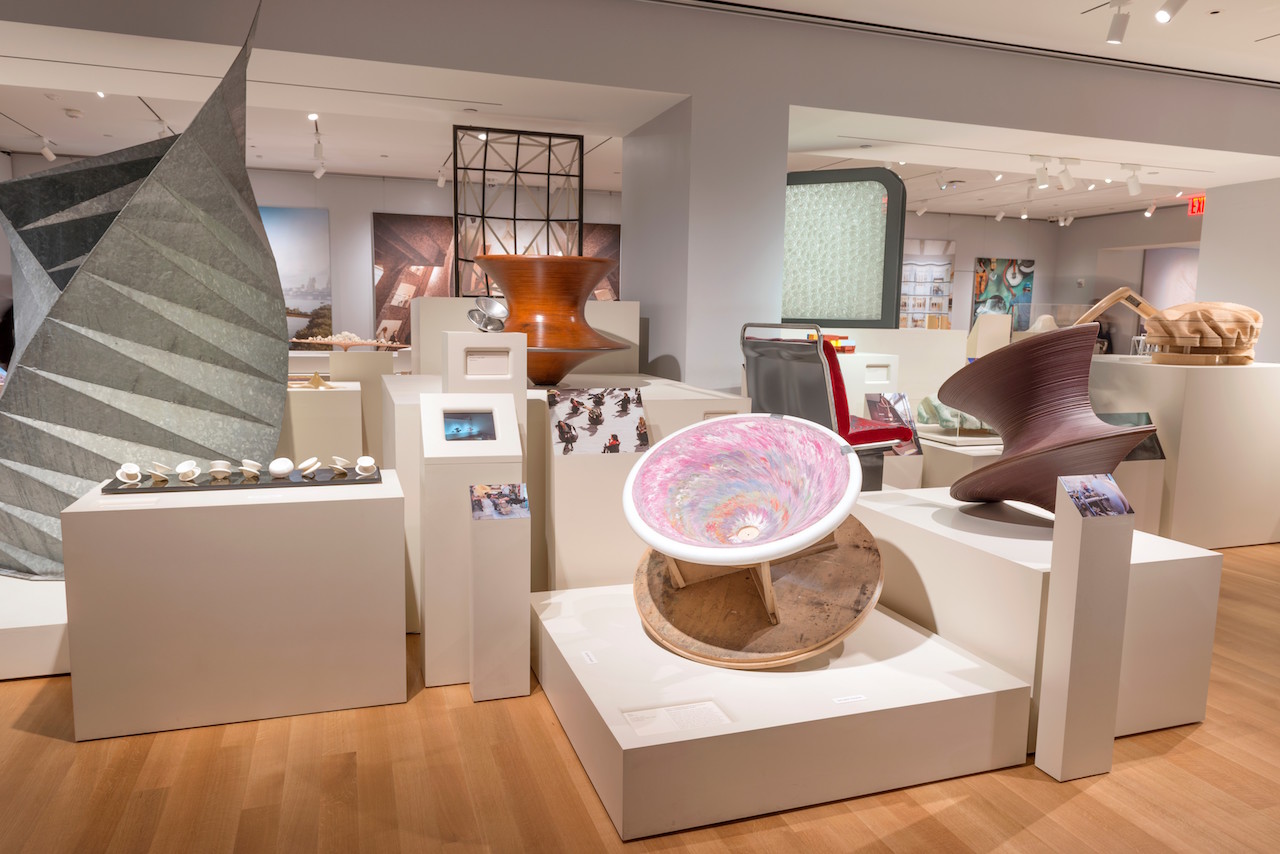 Installation view of “Provocations: The Architecture and Design of Heatherwick Studio.”