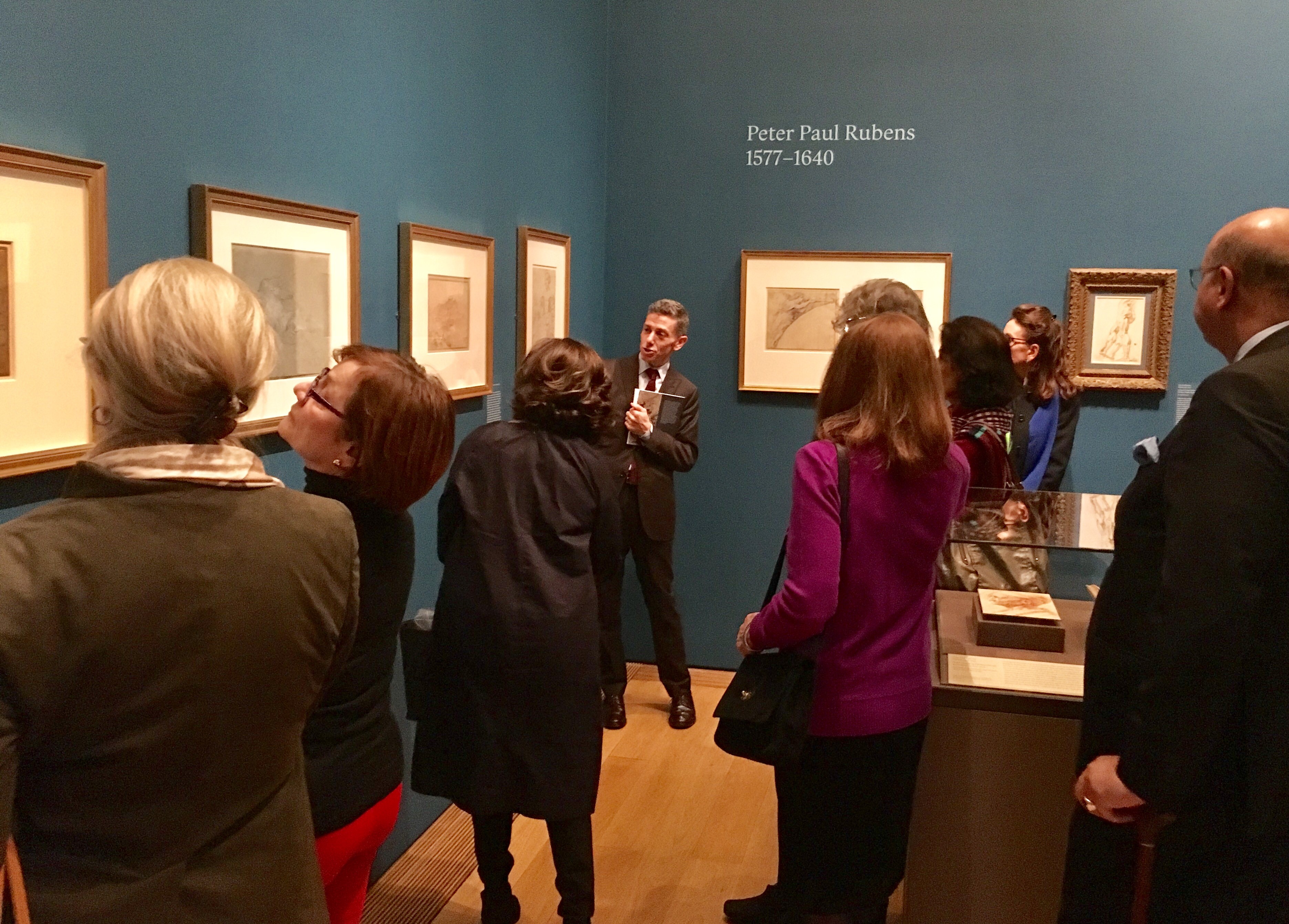 V&AAF attending a private tour of Power and Grace: Drawings by Rubens, Van Dyck, and Jordaens led by John Marciari